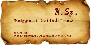 Medgyessi Szilvánusz névjegykártya